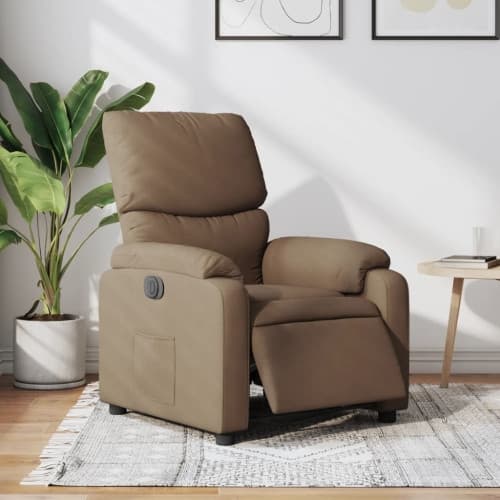Elektrisk reclinerfåtölj Brun tyg
