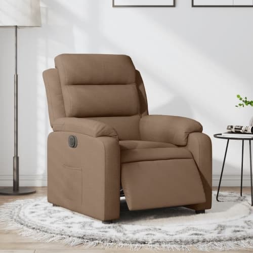 Elektrisk reclinerfåtölj Brun tyg