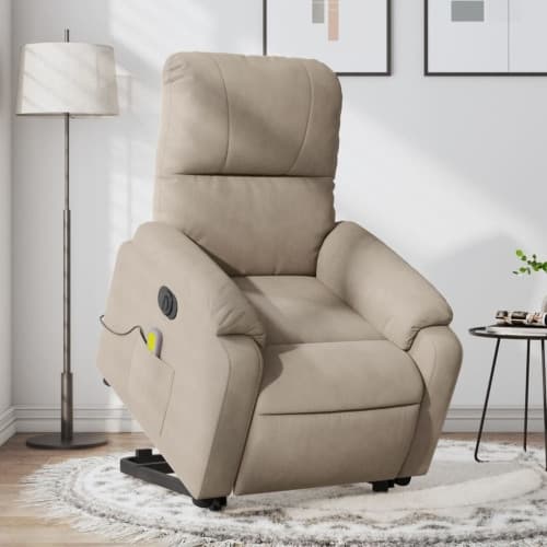 Elektrisk massagefåtölj med uppresningshjälp mikrofibertyg