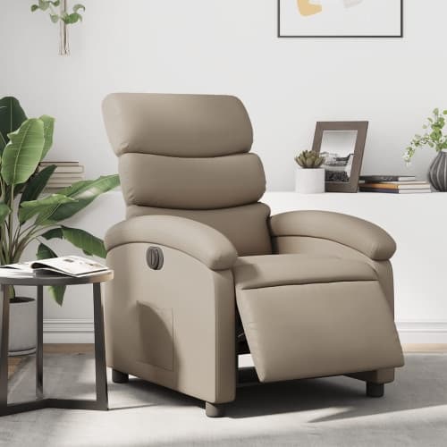 Elektrisk reclinerfåtölj cappuccino konstläder