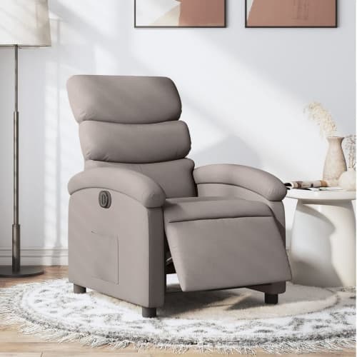 Elektrisk reclinerfåtölj taupe tyg