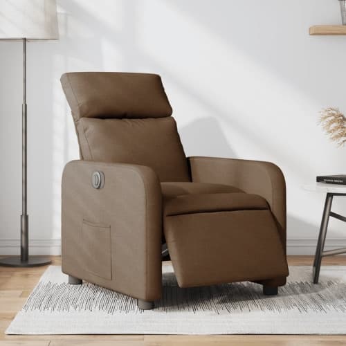 Elektrisk reclinerfåtölj Brun tyg