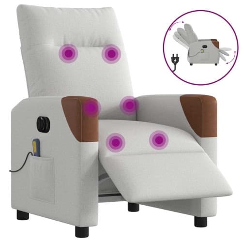 Elektrisk massagefåtölj molngrå tyg