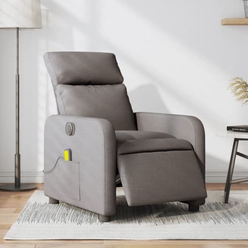 Elektrisk massagefåtölj taupe tyg