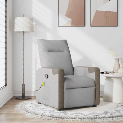 Massagefåtölj molngrå tyg