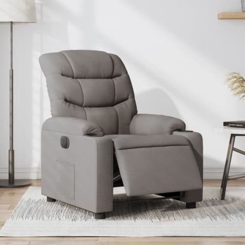 Elektrisk reclinerfåtölj taupe tyg