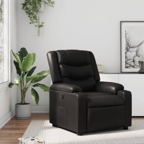 Reclinerfåtölj svart konstläder