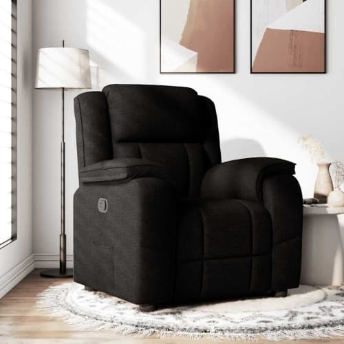 Reclinerfåtölj svart tyg