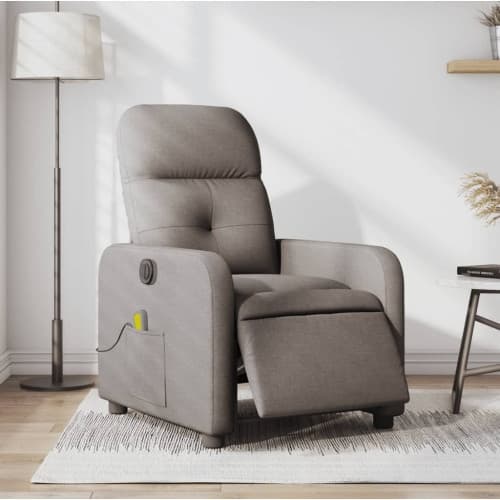 Elektrisk massagefåtölj taupe tyg
