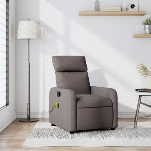 Massagefåtölj taupe tyg