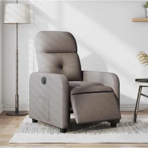 Elektrisk reclinerfåtölj taupe tyg