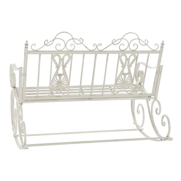 Gyngestol DKD Home Decor Metal Aluminium Hvid (118 x 90 x 92 cm)