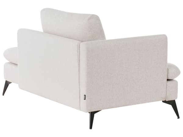 Sjeselong Lys Beige Venstrevendt Polyester Stofftrekk med Dekorativ Pute Metall Ben Moderne Design Stue