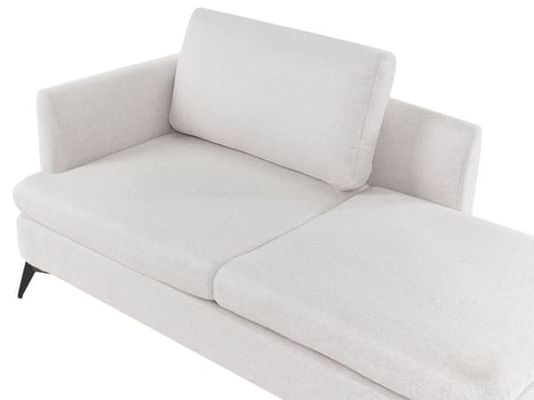 Sjeselong Lys Beige Venstrevendt Polyester Stofftrekk med Dekorativ Pute Metall Ben Moderne Design Stue