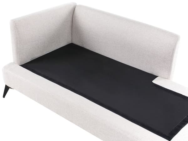 Sjeselong Lys Beige Venstrevendt Polyester Stofftrekk med Dekorativ Pute Metall Ben Moderne Design Stue