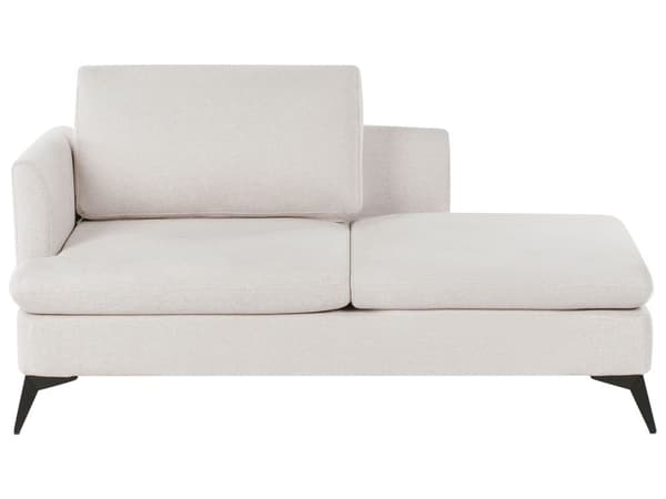 Sjeselong Lys Beige Venstrevendt Polyester Stofftrekk med Dekorativ Pute Metall Ben Moderne Design Stue