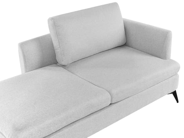 Sjeselong Lysegrå Høyrehånds Polyester Stofftrekk med Dekorativ Pute Metallben Moderne Design Stue