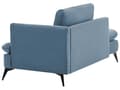 Miniatyrbilde 6 av 11: Sjeselong Blå Høyrehendt Polyester Stofftrekk med Dekorativ Pute Metallben Moderne Design Stue