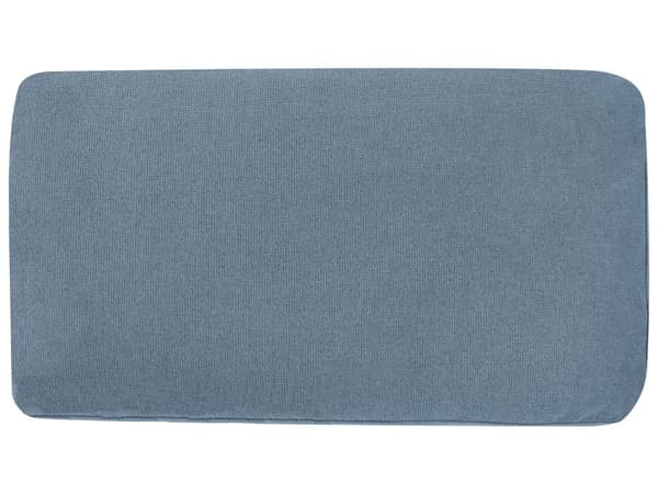 Sjeselong Blå Høyrehendt Polyester Stofftrekk med Dekorativ Pute Metallben Moderne Design Stue
