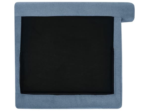 Sjeselong Blå Høyrehendt Polyester Stofftrekk med Dekorativ Pute Metallben Moderne Design Stue