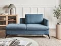 Miniatyrbilde 2 av 11: Sjeselong Blå Høyrehendt Polyester Stofftrekk med Dekorativ Pute Metallben Moderne Design Stue