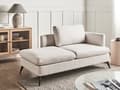 Miniatyrbilde 4 av 11: Sjeselong Lys Beige Høyrevendt Polyester Stofftrekk med Dekorativ Pute Metall Ben Moderne Design Stue