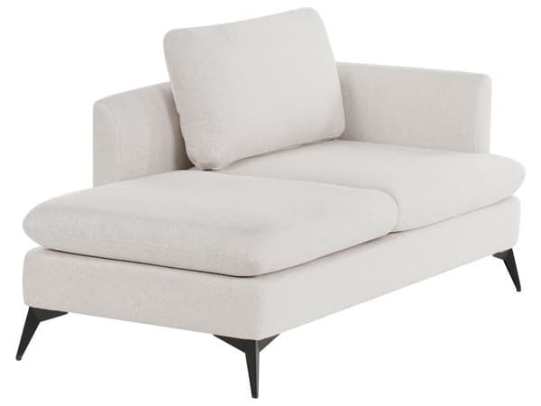 Sjeselong Lys Beige Høyrevendt Polyester Stofftrekk med Dekorativ Pute Metall Ben Moderne Design Stue
