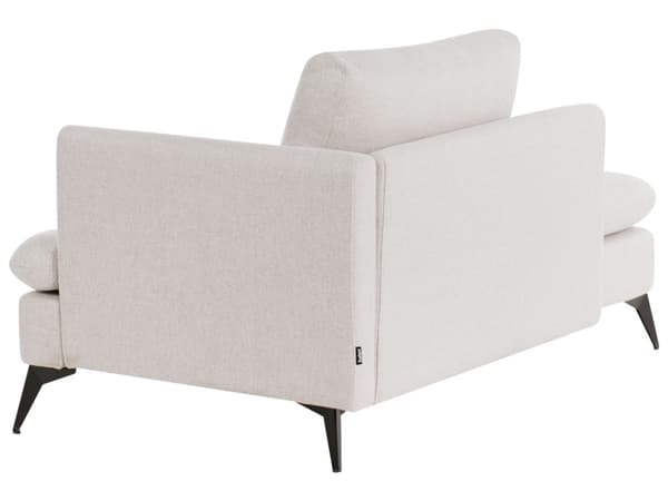 Sjeselong Lys Beige Høyrevendt Polyester Stofftrekk med Dekorativ Pute Metall Ben Moderne Design Stue