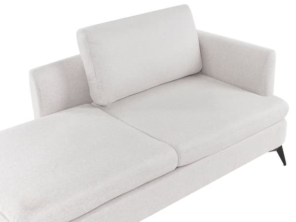 Sjeselong Lys Beige Høyrevendt Polyester Stofftrekk med Dekorativ Pute Metall Ben Moderne Design Stue