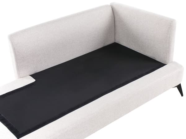 Sjeselong Lys Beige Høyrevendt Polyester Stofftrekk med Dekorativ Pute Metall Ben Moderne Design Stue