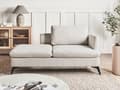 Miniatyrbilde 2 av 11: Sjeselong Lys Beige Høyrevendt Polyester Stofftrekk med Dekorativ Pute Metall Ben Moderne Design Stue