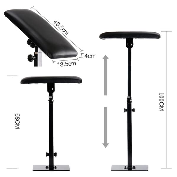 Tatuointituki, Säädettävä Korkeus 68-100 cm, Mukava PU-vuoraus,musta