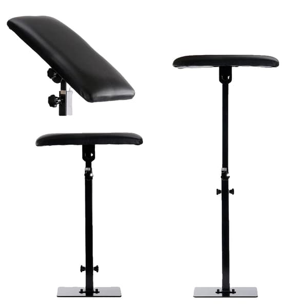 Tatueringsarmstöd, Justerbar Höjd 68-100 cm, Bekväm PU-Polstring,svart