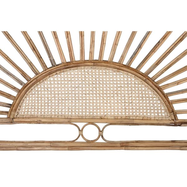 Sengegavl DKD Home Decor Natur Solsikke Træ Spanskrør 178 x 4 x 90 cm 178 x 4 x 127 cm