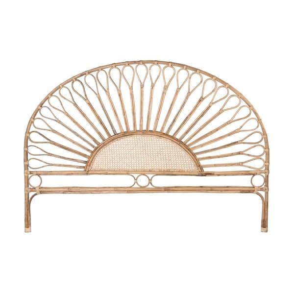 Sengegavl DKD Home Decor Natur Solsikke Træ Spanskrør 178 x 4 x 90 cm 178 x 4 x 127 cm
