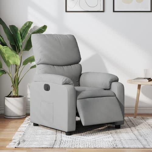 Elektrisk reclinerfåtölj ljusgrå tyg