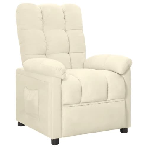 Reclinerfåtölj gräddvit tyg