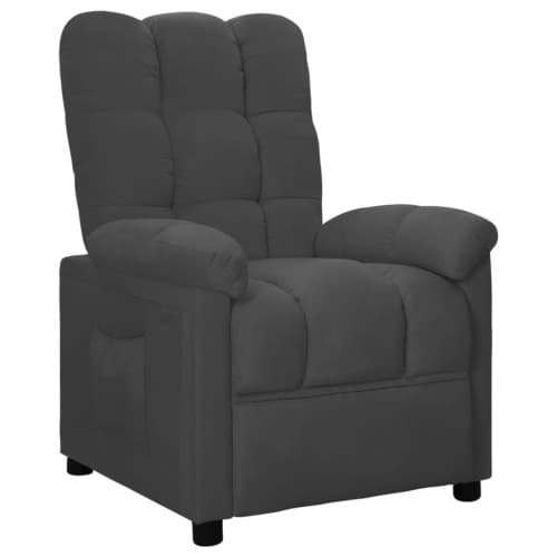 Reclinerfåtölj mörkgrå tyg