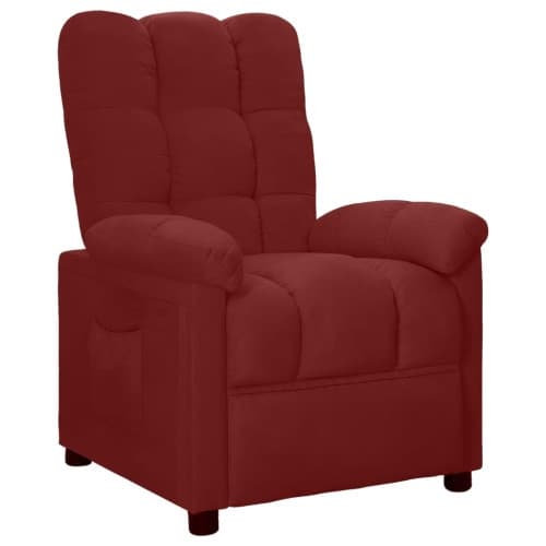 Reclinerfåtölj vinröd tyg