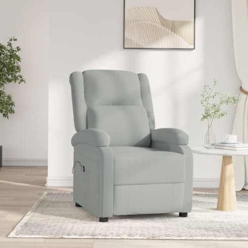 Elektrisk reclinerfåtölj ljusgrå sammet