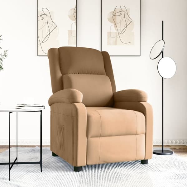 Reclinerfåtölj brun sammet