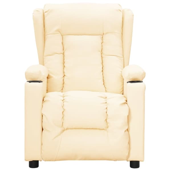 Reclinerfåtölj gräddvit konstläder