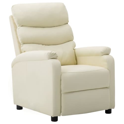 Reclinerfåtölj gräddvit konstläder
