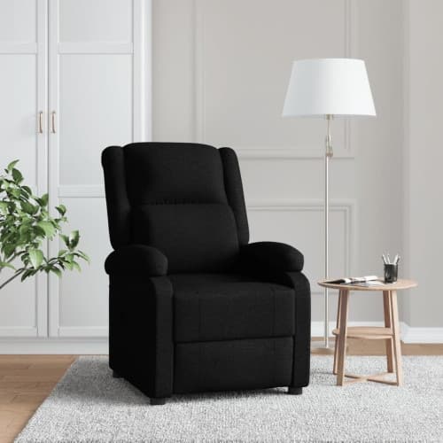 Reclinerfåtölj svart tyg