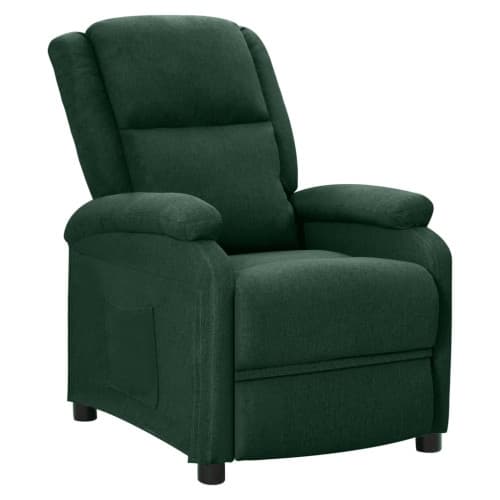 Reclinerfåtölj mörkgrön tyg