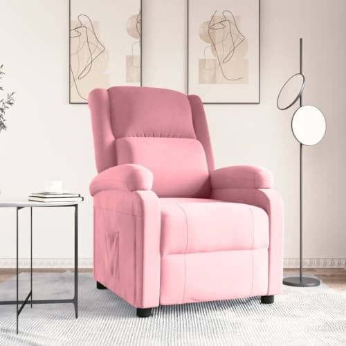 Reclinerfåtölj rosa sammet