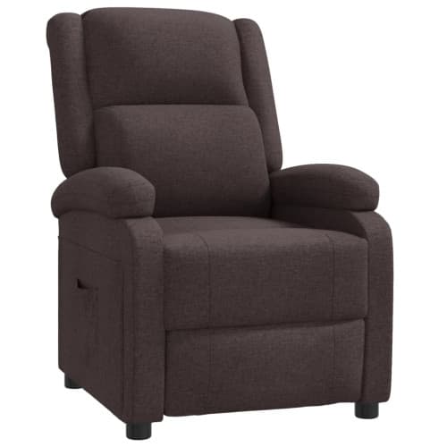 Reclinerfåtölj mörkbrun tyg