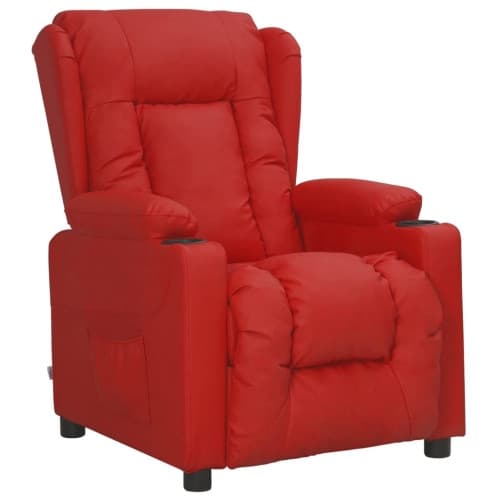 Reclinerfåtölj vinröd konstläder
