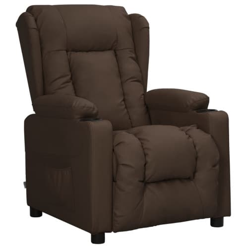 Reclinerfåtölj brun konstläder