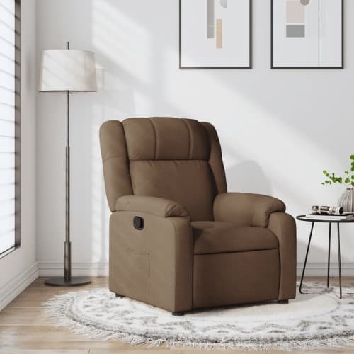 Reclinerfåtölj brun tyg